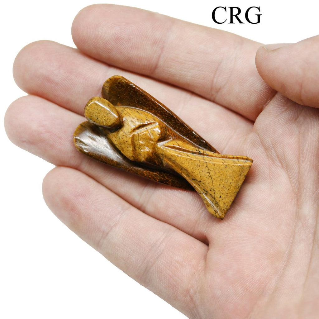 QTY 1 - Tiger's Eye Gemstone Pocket Angel / 2" AVG