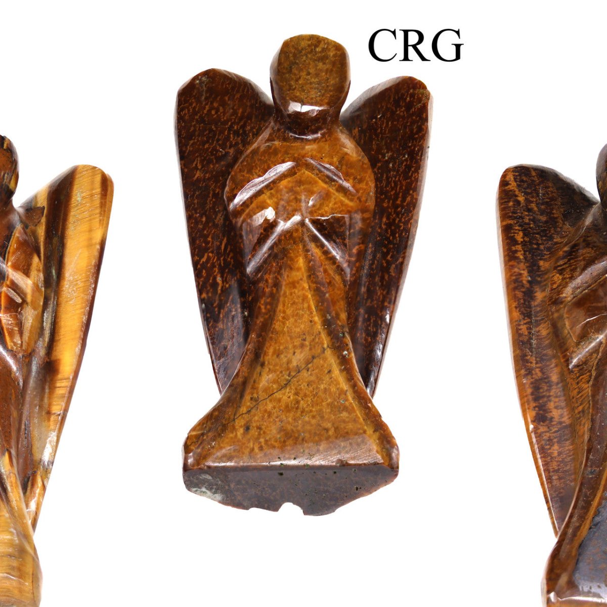 QTY 1 - Tiger's Eye Gemstone Pocket Angel / 2" AVG