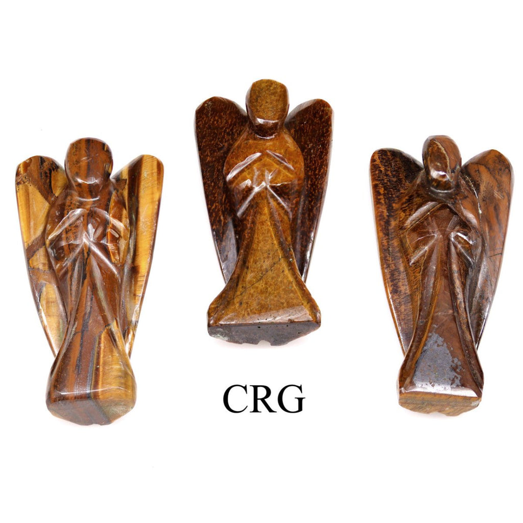 QTY 1 - Tiger's Eye Gemstone Pocket Angel / 2" AVG