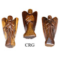 QTY 1 - Tiger's Eye Gemstone Pocket Angel / 2" AVG