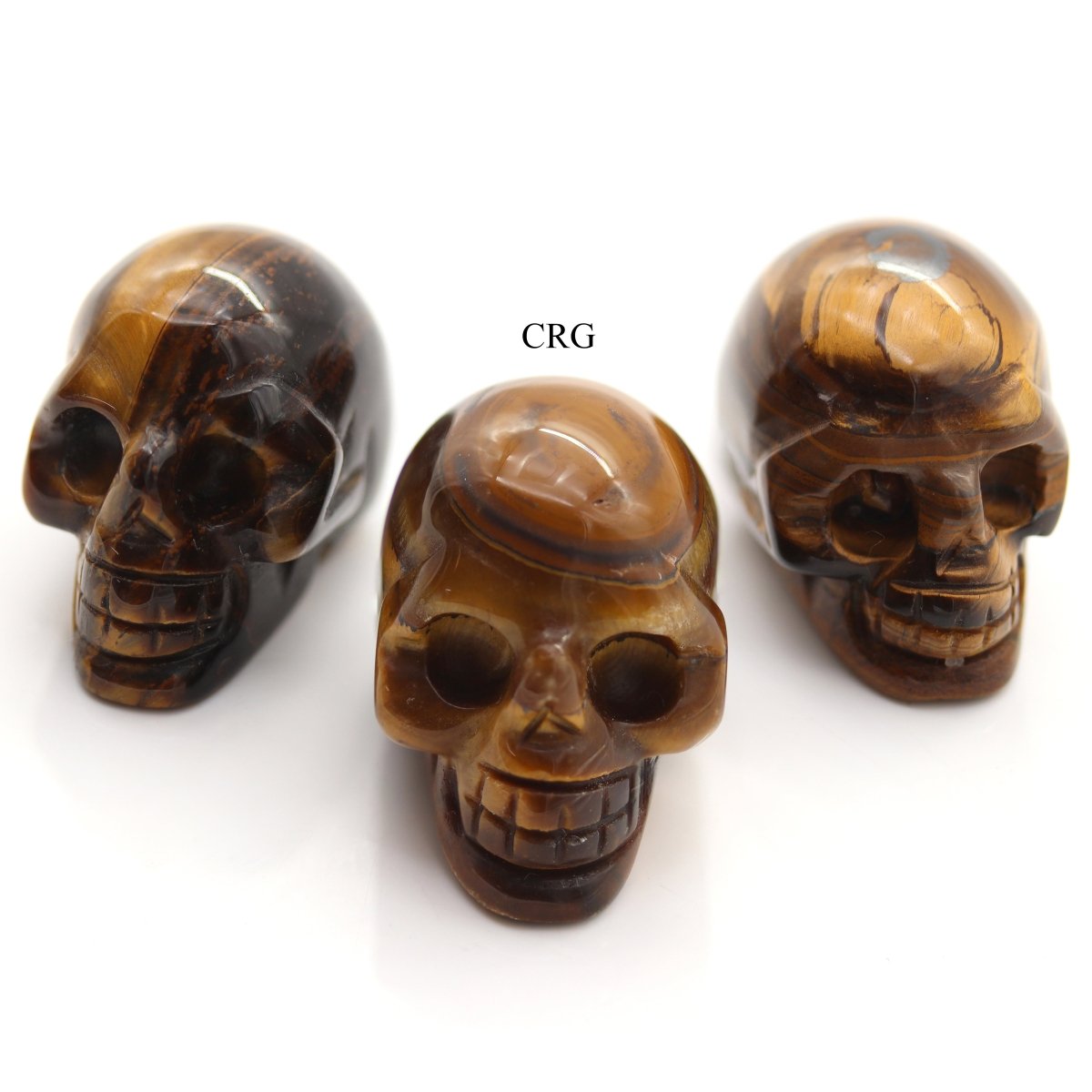 QTY 1 - Tiger's Eye Gemstone Skull / 1.5" AVG