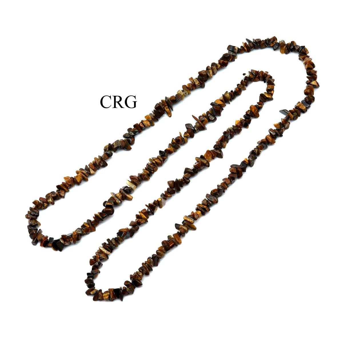 QTY 1 - Tiger's Eye Strand Chip Necklace / 32" AVG