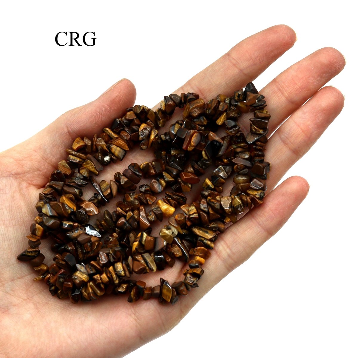 QTY 1 - Tiger's Eye Strand Chip Necklace / 32" AVG