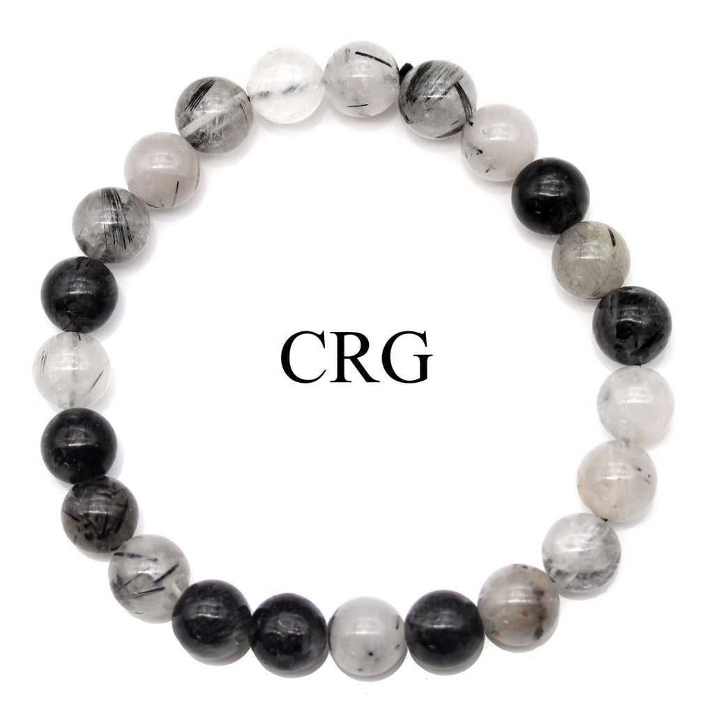 QTY 1 - Tourmalated Quartz Stretch Bracelet / 8mm AVG