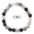 QTY 1 - Tourmalated Quartz Stretch Bracelet / 8mm AVG