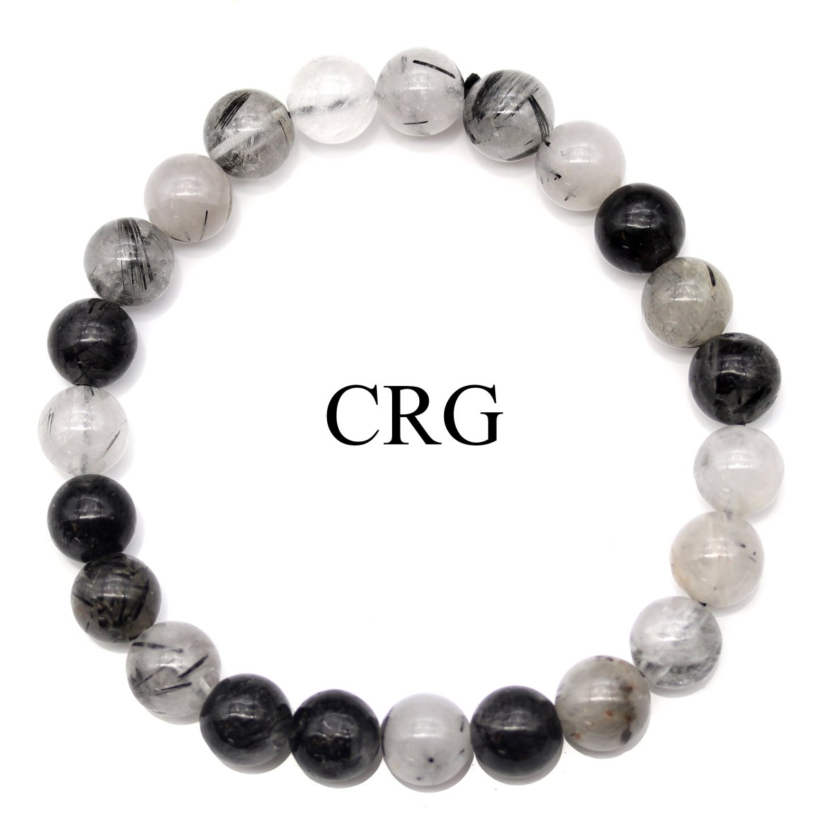 QTY 1 - Tourmalated Quartz Stretch Bracelet / 8mm AVG