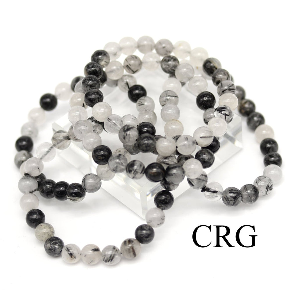 QTY 1 - Tourmalated Quartz Stretch Bracelet / 8mm AVG