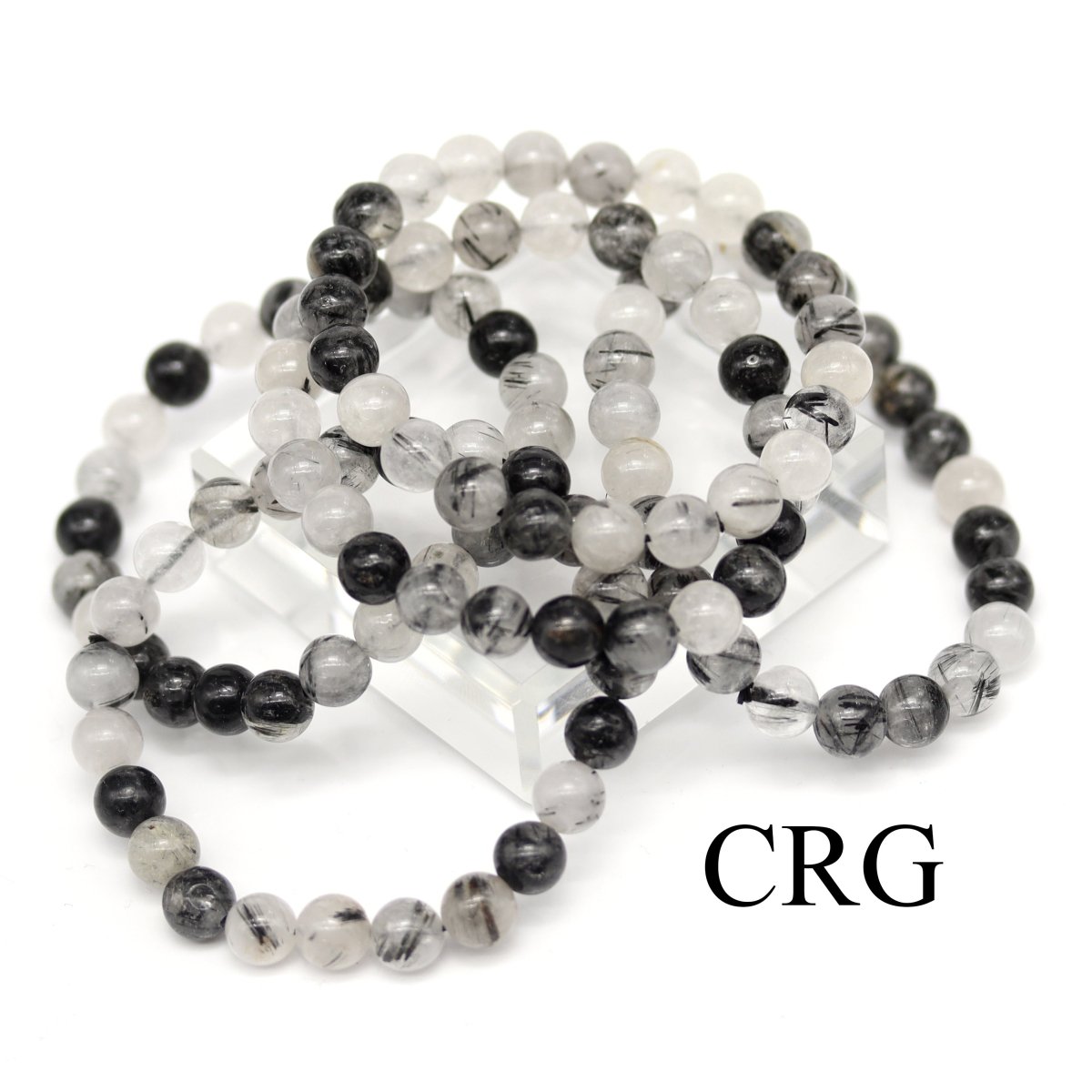 QTY 1 - Tourmalated Quartz Stretch Bracelet / 8mm AVG