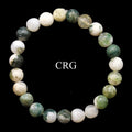 QTY 1 - Tree Agate Tumbled Bead Stretch Bracelet / 8mm AVG