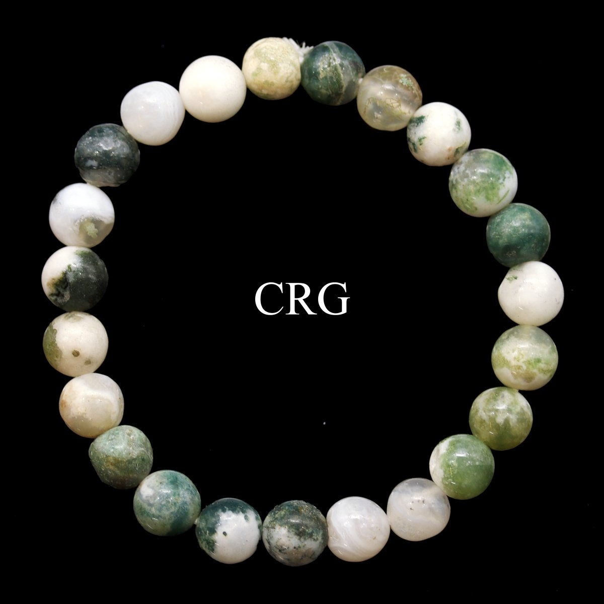 QTY 1 - Tree Agate Tumbled Bead Stretch Bracelet / 8mm AVG