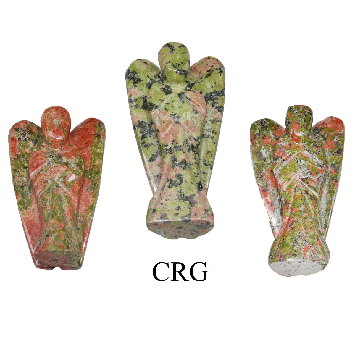 QTY 1 - Unakite Gemstone Pocket Angel / 2" AVG