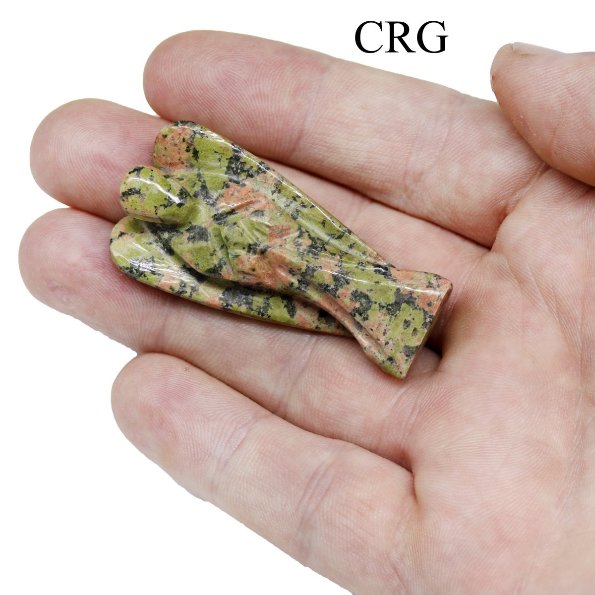 QTY 1 - Unakite Gemstone Pocket Angel / 2" AVG