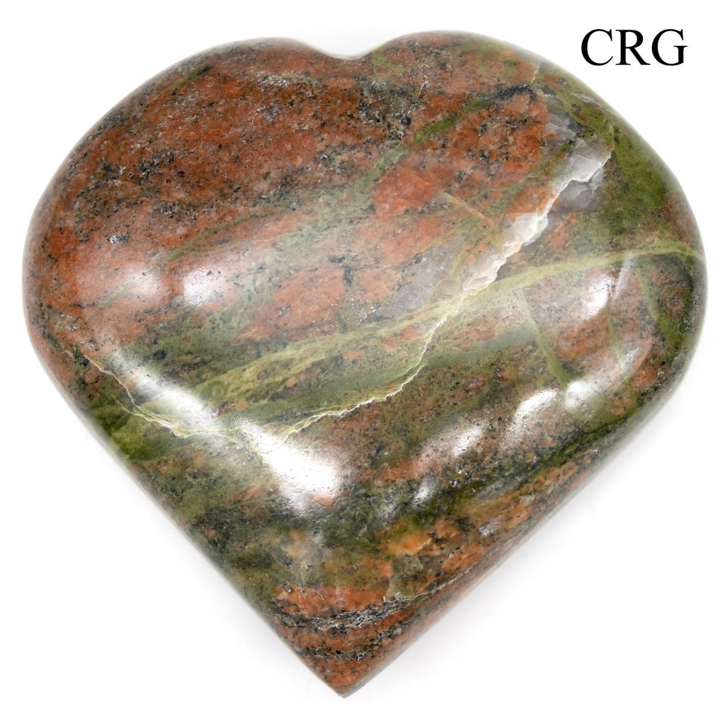 Unakite Puffy Heart - Extra Large Palm Size - Qty 1