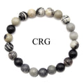 QTY 1 - Web Jasper Tumbled Bead Stretch Bracelet / 8mm AVG