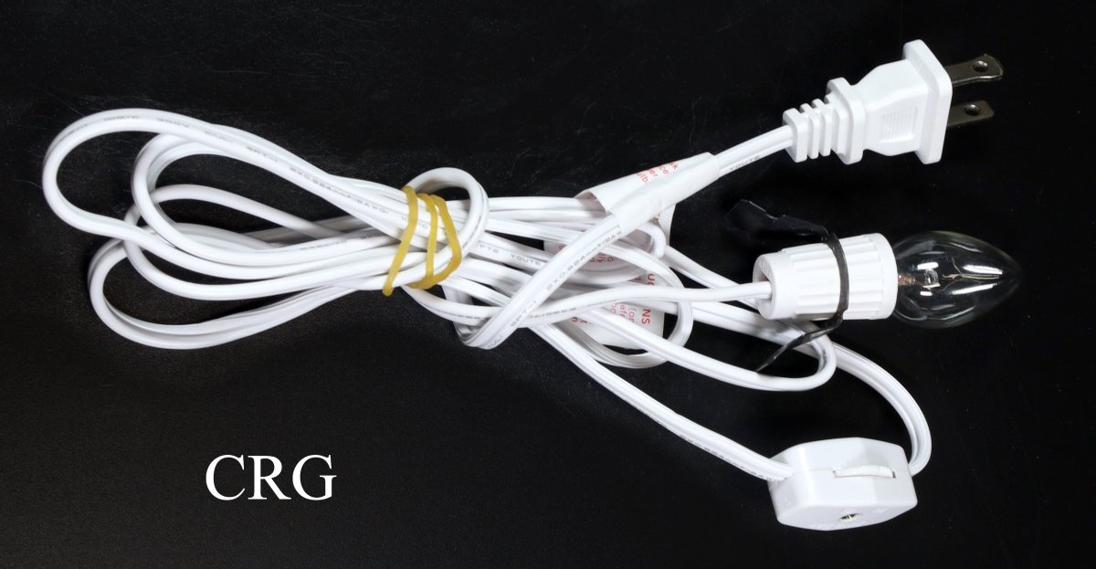 White Lamp Light Cord with 7 Watt Bulb (1 Set) Size 70 Inches Home Decor Electric Cord with Lightbulb