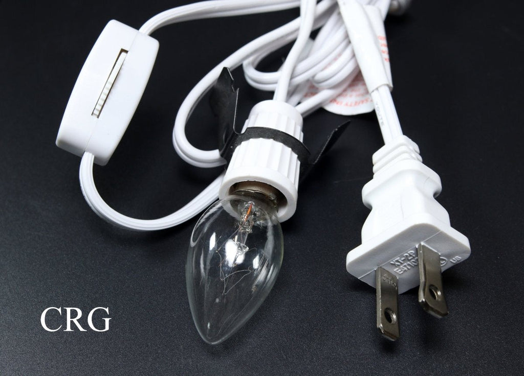 White Lamp Light Cord with 7 Watt Bulb (1 Set) Size 70 Inches Home Decor Electric Cord with Lightbulb