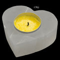 White Selenite Heart Candle Holder 3 to 3.5 inches (1 Piece)