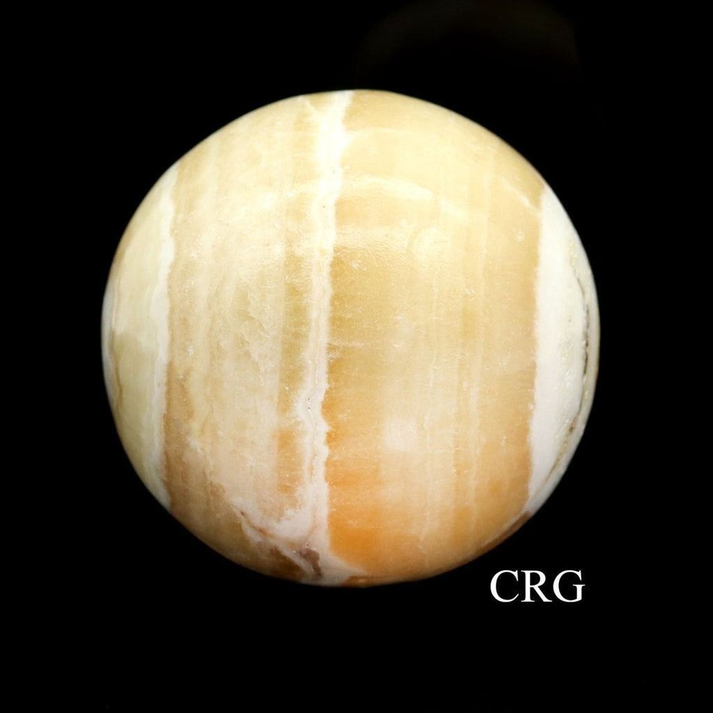 QTY 1 - Yellow Calcite Gemstone Sphere / 50-70mm AVG