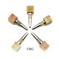 QTY 1 - Yellow Jasper Gemstone Cube Bottle Stopper / 1" AVG