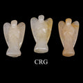 Yellow Quartz Angel (2 Inches) (1 Pc) Yellow Gemstone Standing Pocket Angel