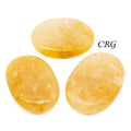 QTY 1 - Yellow Quartz Palm Stone / 2" Avg