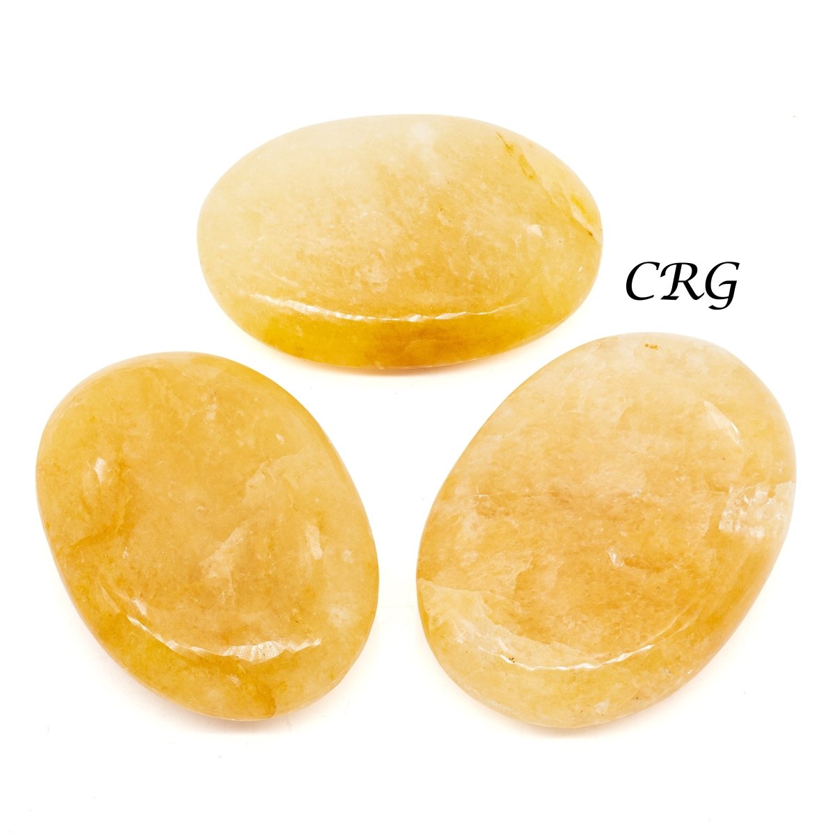 QTY 1 - Yellow Quartz Palm Stone / 2" Avg