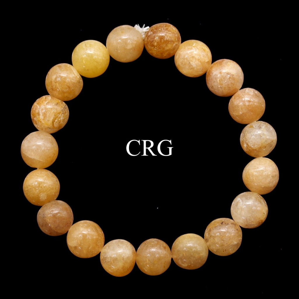 QTY 1 - Yellow Quartz Tumbled Bead Stretch Bracelet / 8mm AVG
