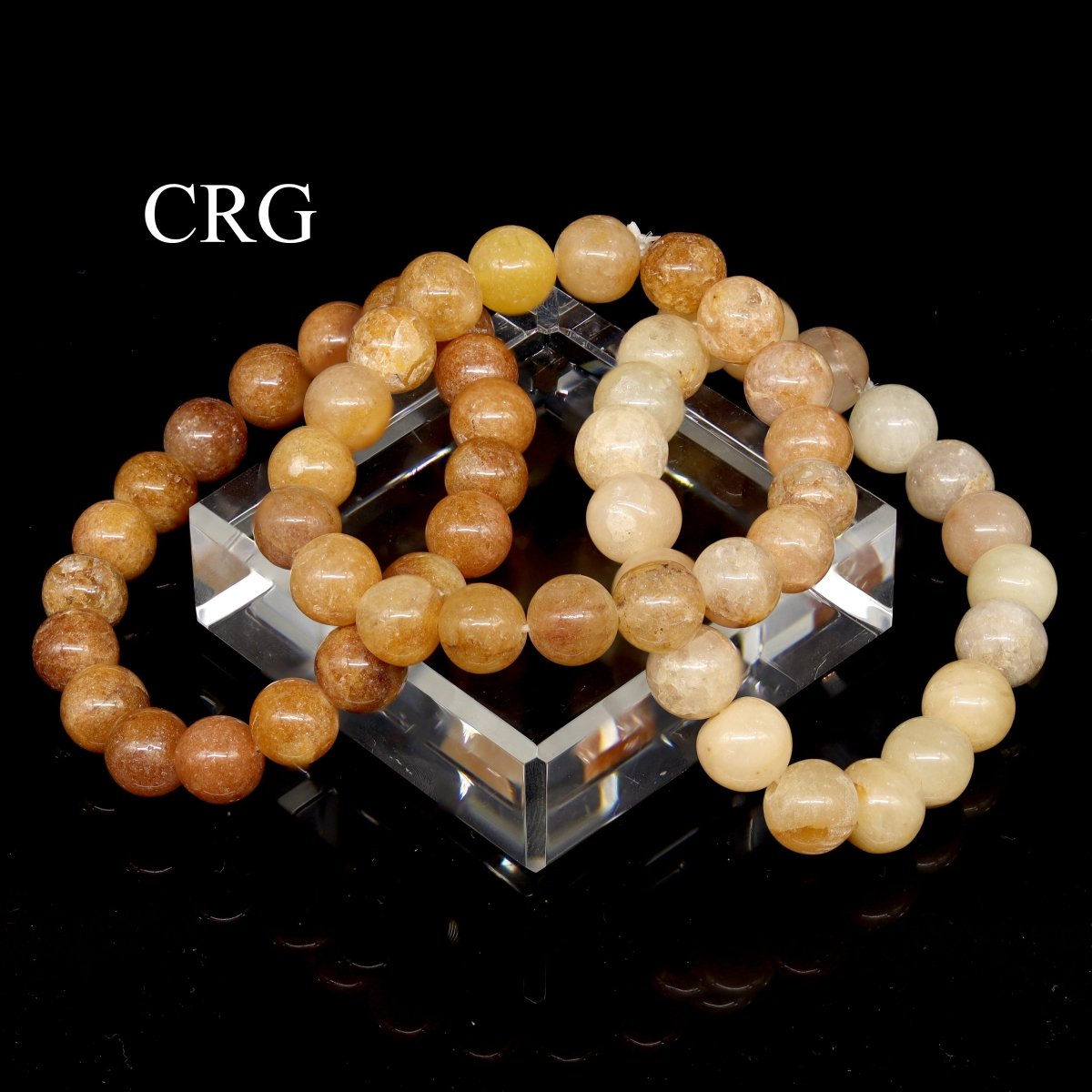 QTY 1 - Yellow Quartz Tumbled Bead Stretch Bracelet / 8mm AVG