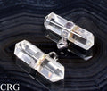 Clear Quartz Double Terminated Pendant with Silver Plating (1.5 To 2 Inches) (1 Piece)