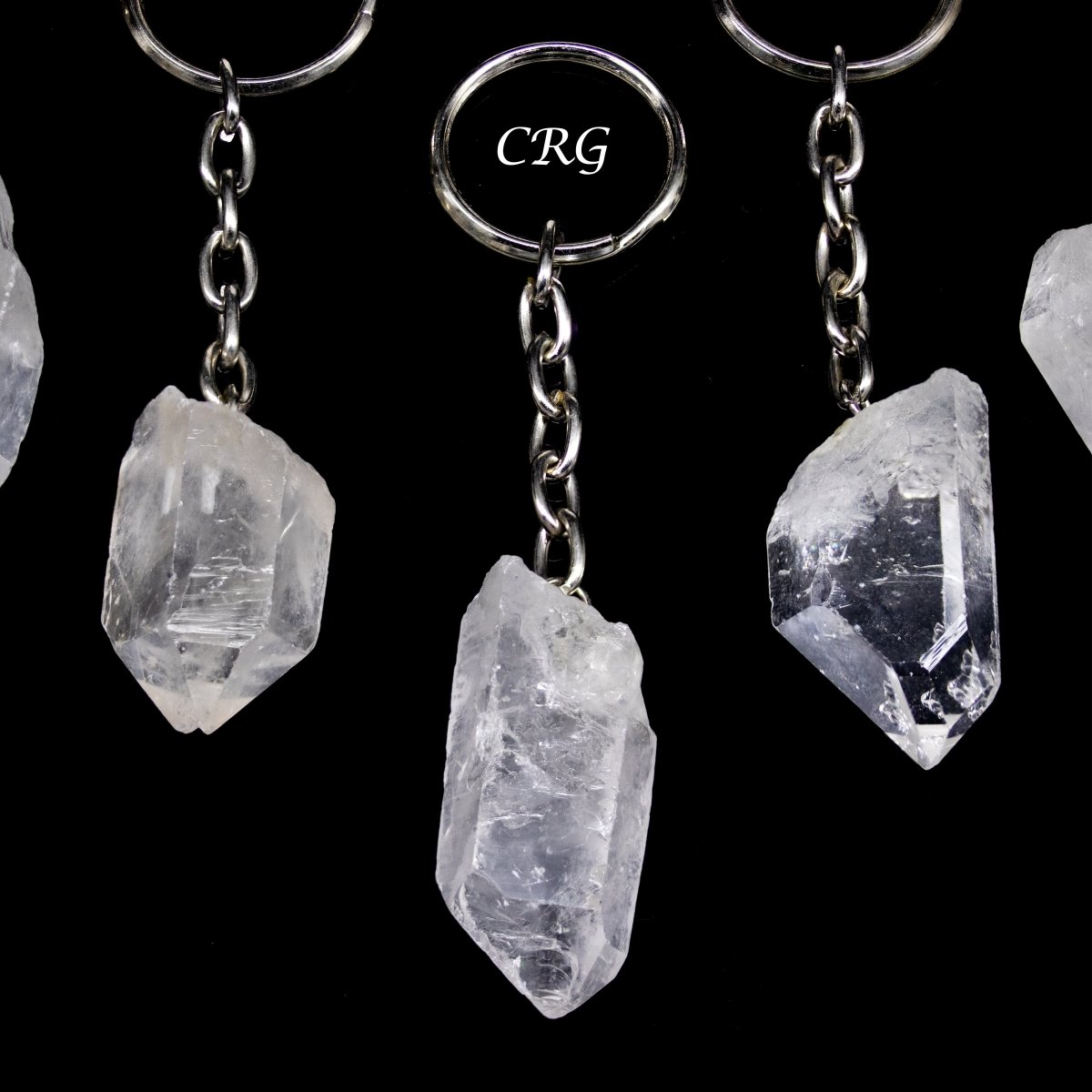 Crystal Quartz Raw Point Keychains (1 To 1.5 Inches) (5 Pieces)