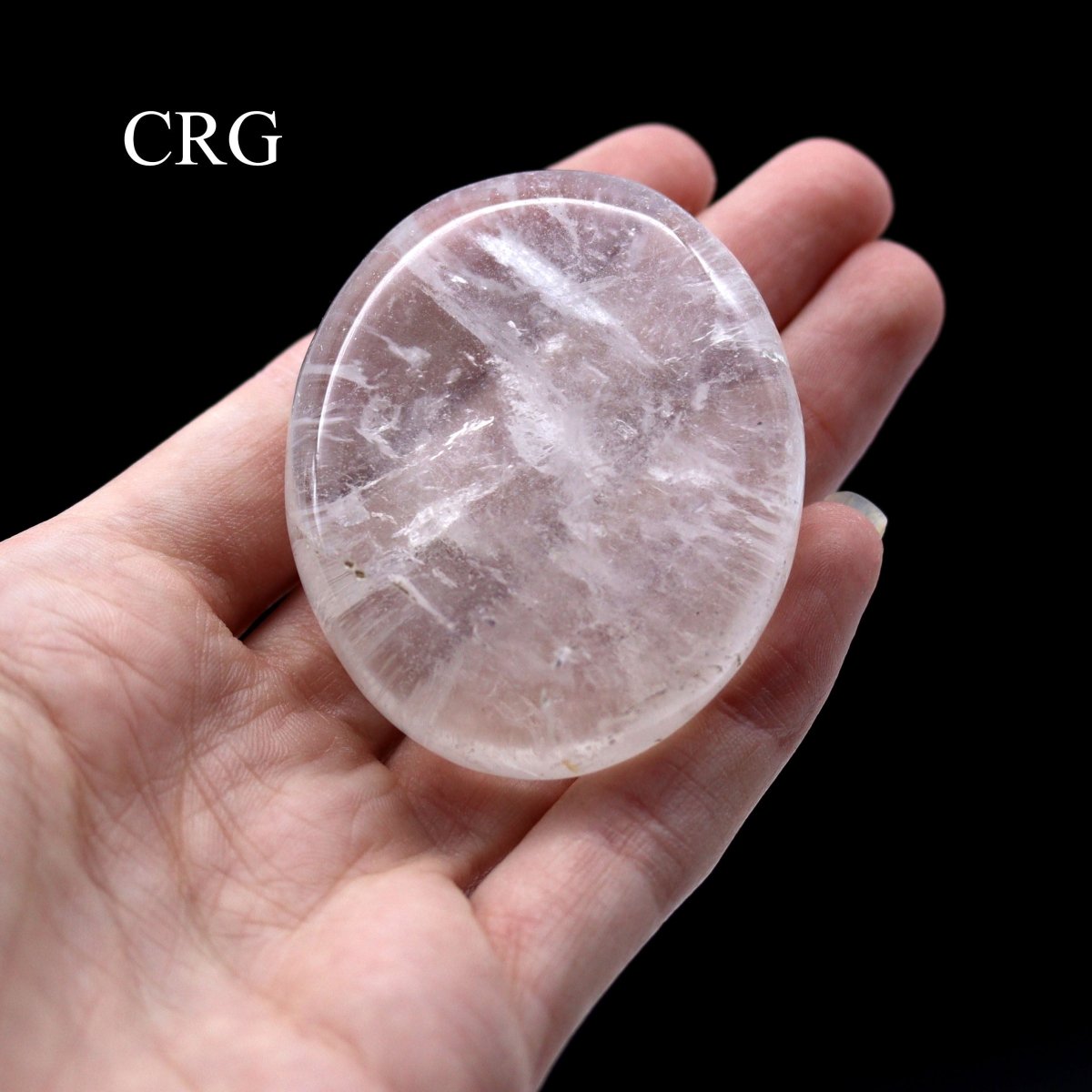 Quartz Palm Stones (50 mm) (2 Pcs) Clear Crystal Gemstone