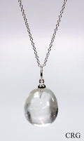 Quartz Pendant with Silver-Plated Bail (4 Pieces) Size 1 Inch (INJD)