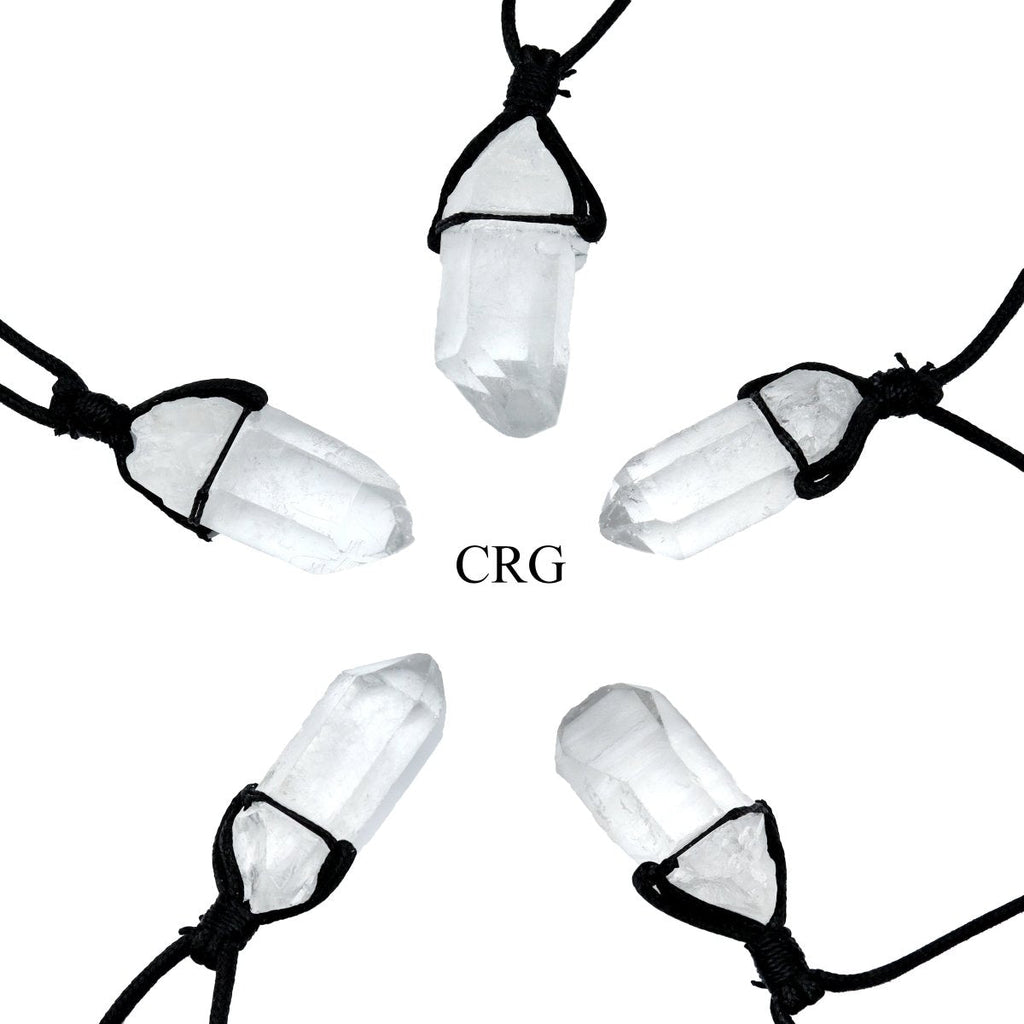 Quartz Rough Necklace on Black Cord (13 Inches) (4 Pieces)
