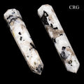 Rainbow Moonstone Double Pointed Wand (1 Piece) Size 3 to 5 Inches 8-Sided Double-Terminated Crystal