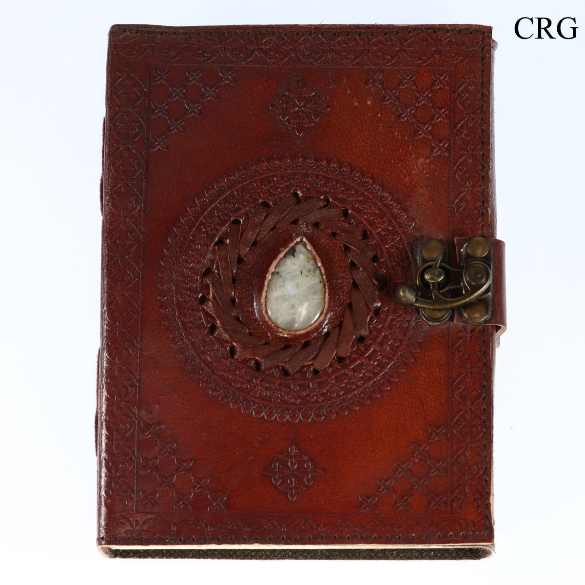 Rainbow Moonstone Leather Notebook / 6.7" x 4.7"