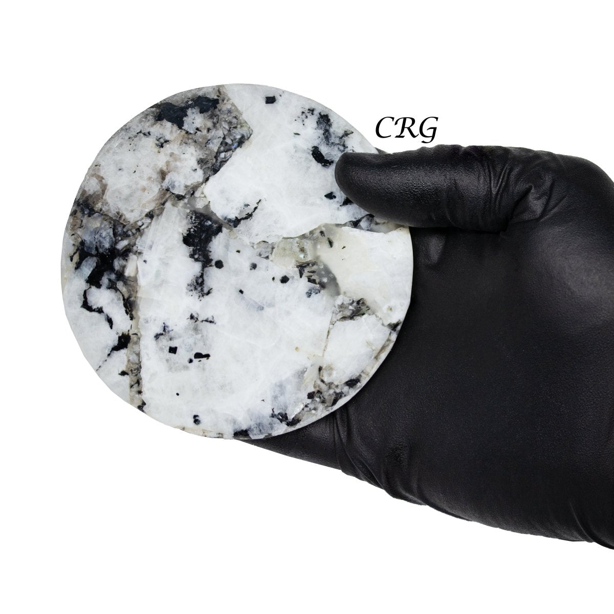 Rainbow Moonstone Resin Coaster (1 Piece) Size 4 Inches Round Crystal Gemstone Home Decor