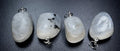Rainbow Moonstone Tumbled Pendant with Silver Bail (4 Pieces) Size 1.5 Inches (INJD)