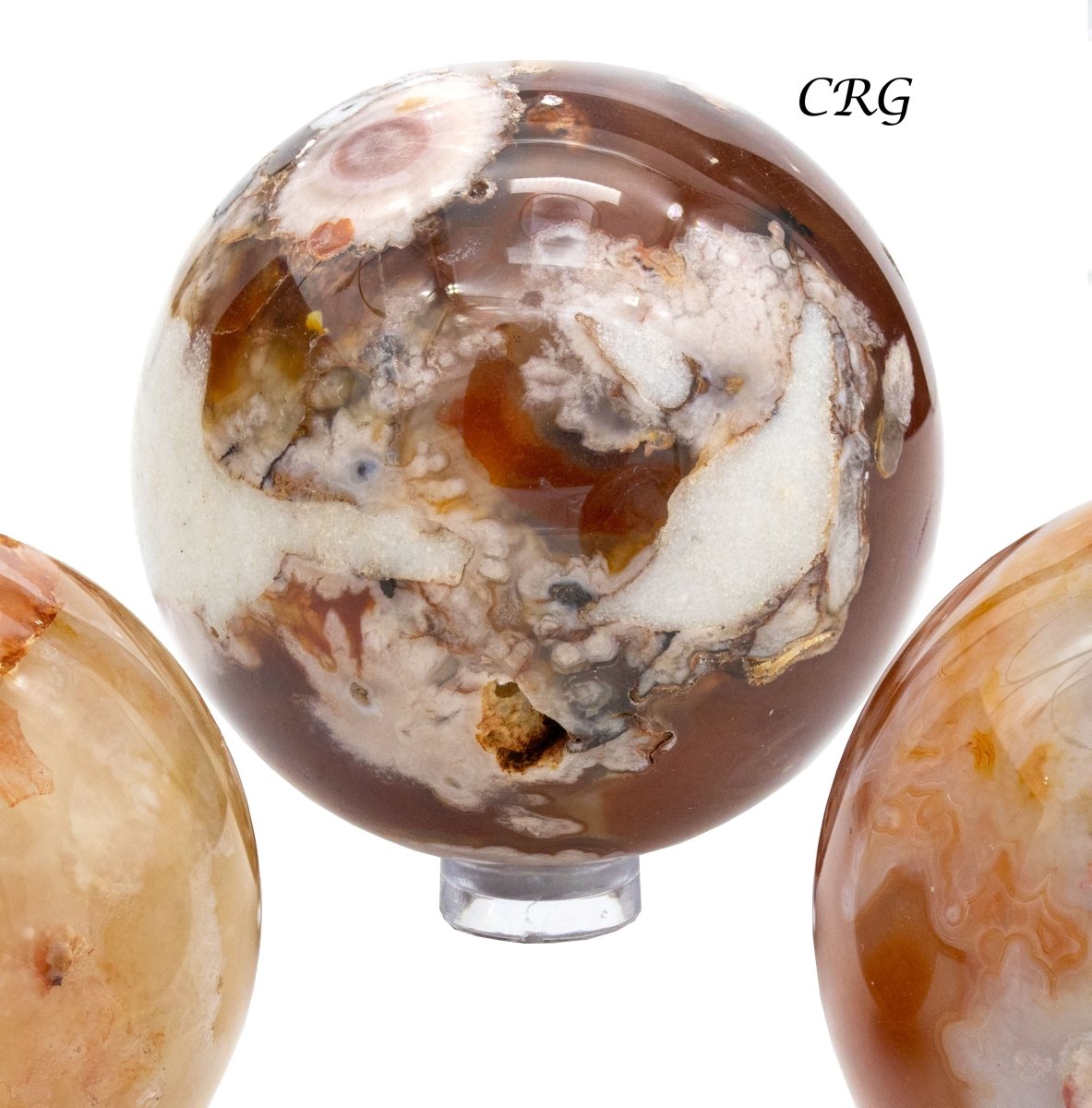 Red Flower Agate Crystal Sphere (1 Pound) Size 2 to 3 Inches Gemstone Balls