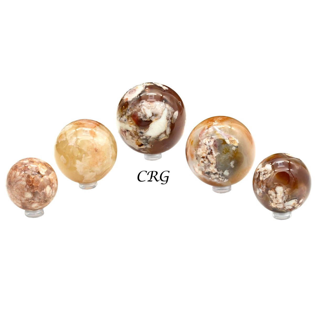 Red Flower Agate Crystal Sphere (1 Pound) Size 2 to 3 Inches Gemstone Balls