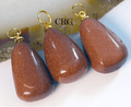 Red Goldstone Teardrop Pendant with Gold Bail (4 Pieces) Size 1 Inch (INJD)