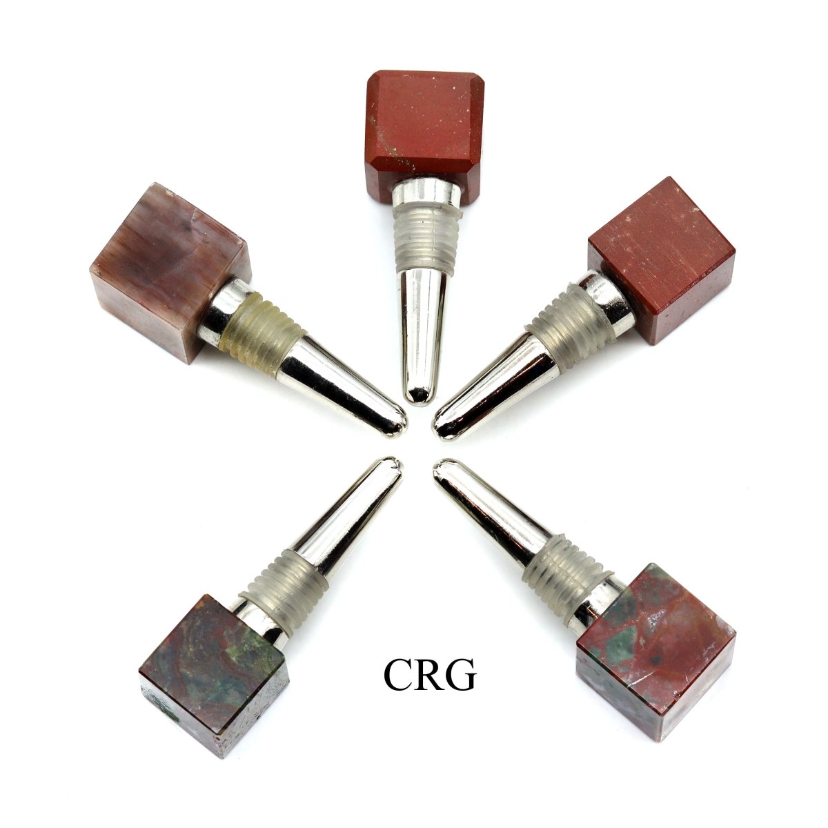 Red Jasper Cube Bottle Stopper (1 Piece) Size 4 Inches Crystal Gemstone Wine Stopper