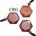 Red Jasper Faceted Hexagon Pendant with Black Cord (4 Pieces) Size 1 Inch (INJD)