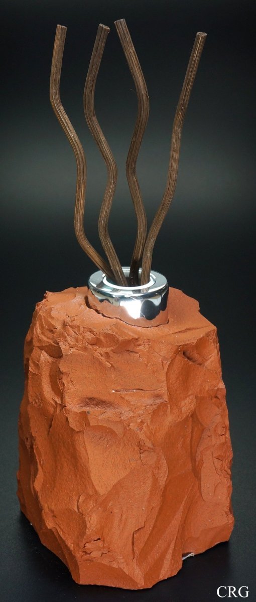 Red Jasper Oil Diffuser (1 Piece) Size 6 to 8 Inches Rough Crystal Home Decor