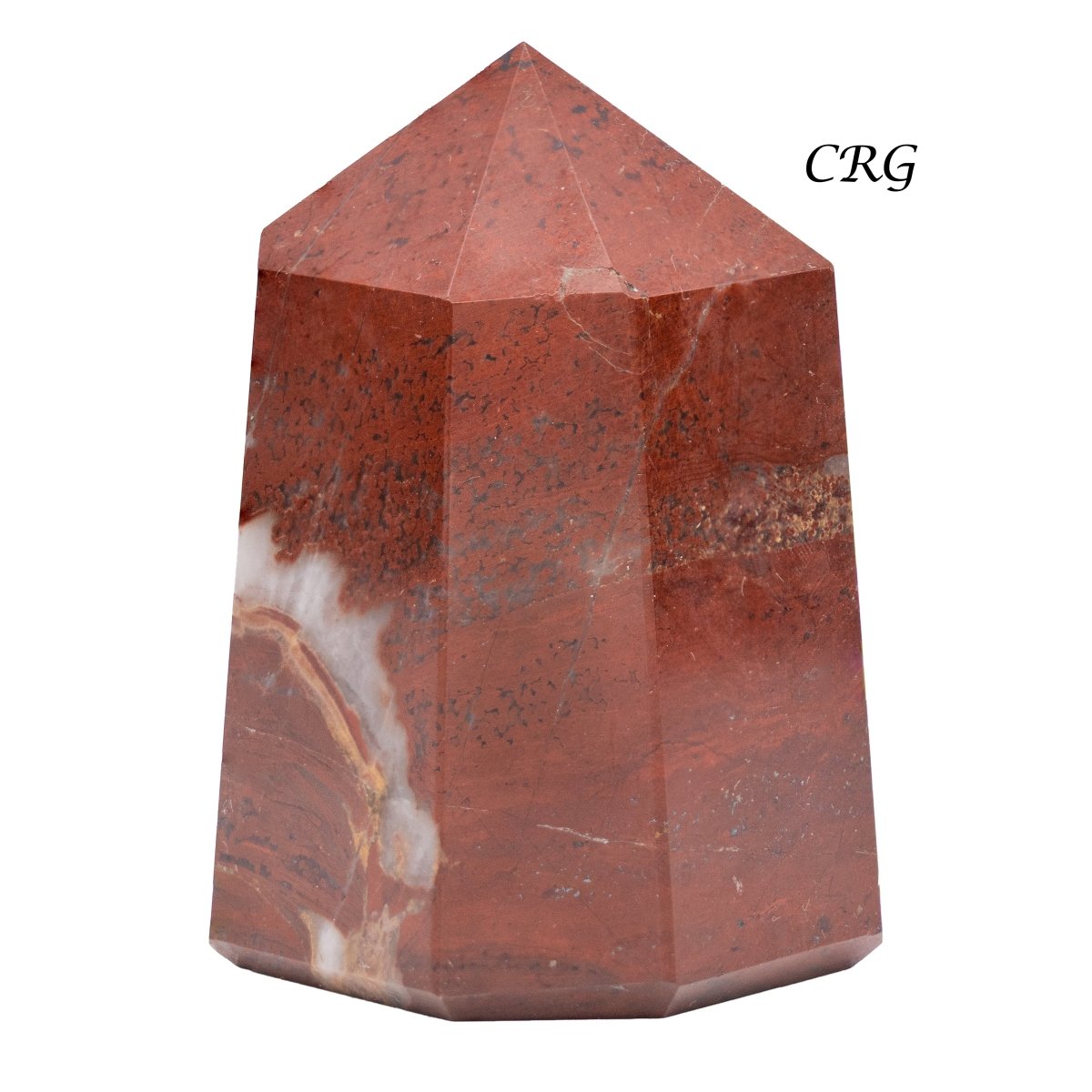 Red Jasper Point (1 Piece) Size 3 to 5 Inches Faceted Standing Crystal Tower