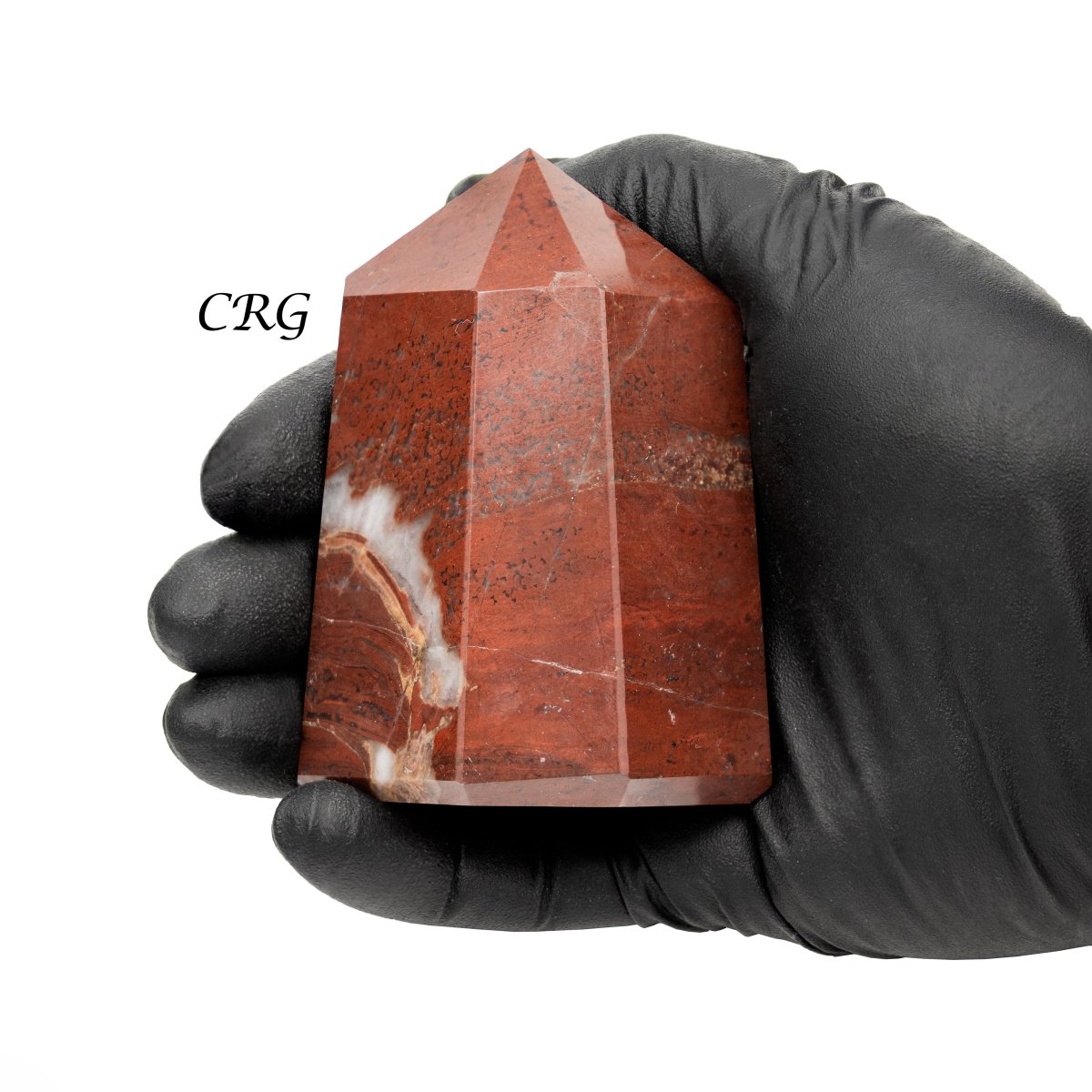 Red Jasper Point (1 Piece) Size 3 to 5 Inches Faceted Standing Crystal Tower