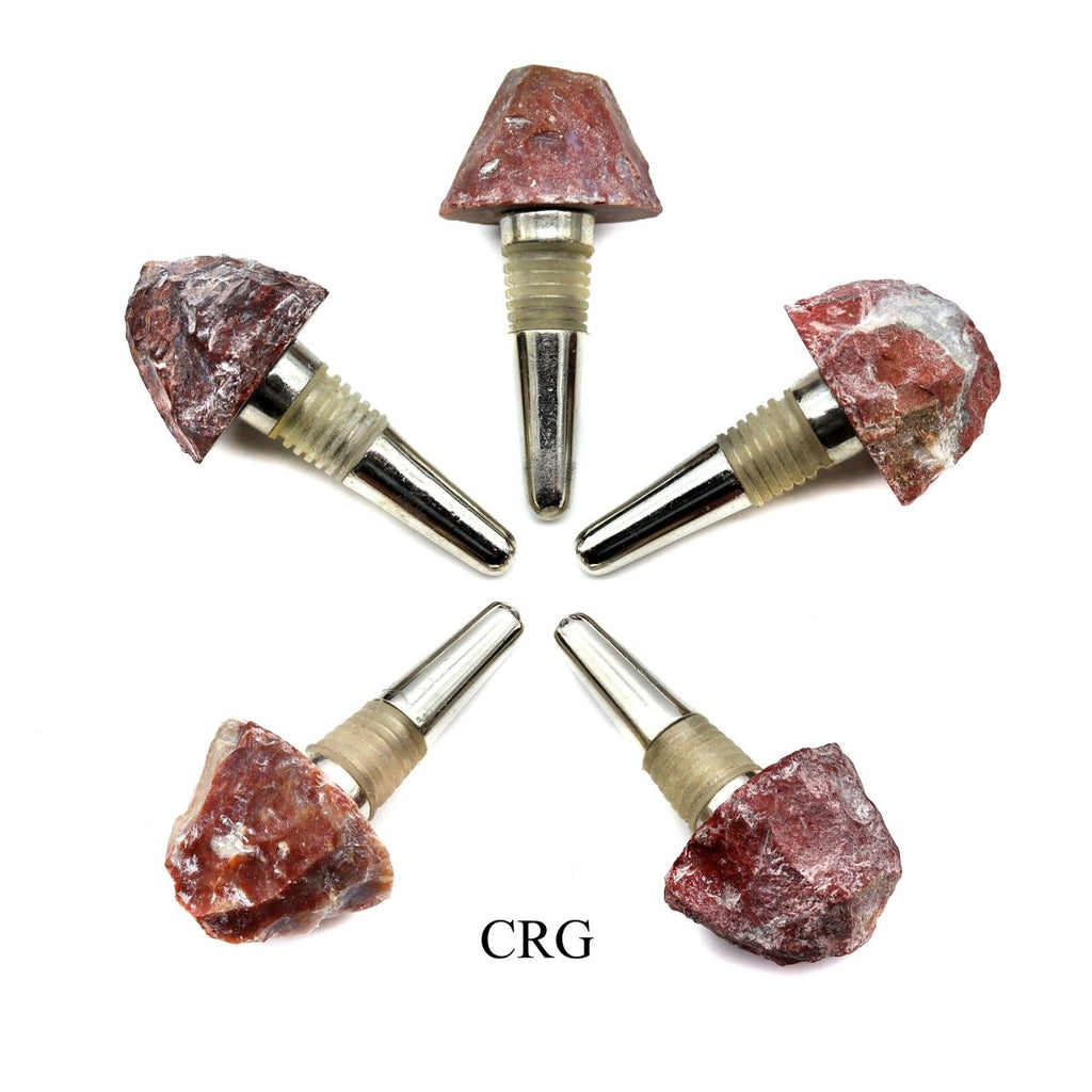Red Jasper Rough Rock Bottle Stopper (1 Piece) Size 4 Inches Crystal Gemstone Wine Stopper