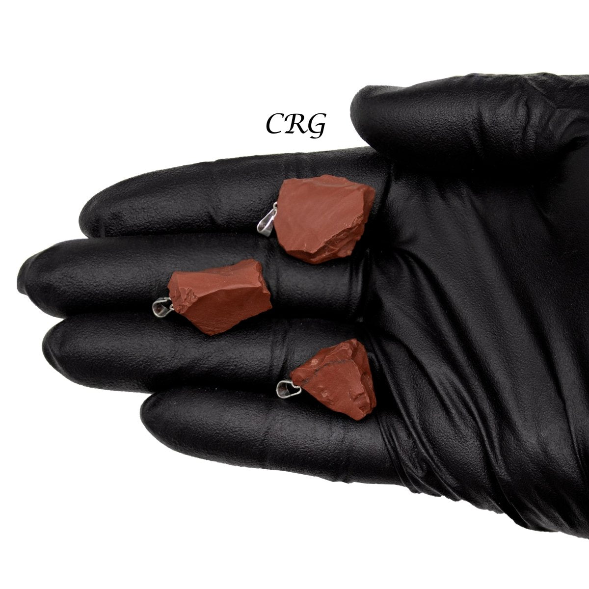 Red Jasper Rough Rock Pendant with Silver Bail (5 Pieces) Size 18 to 22 mm Crystal Jewelry Charm