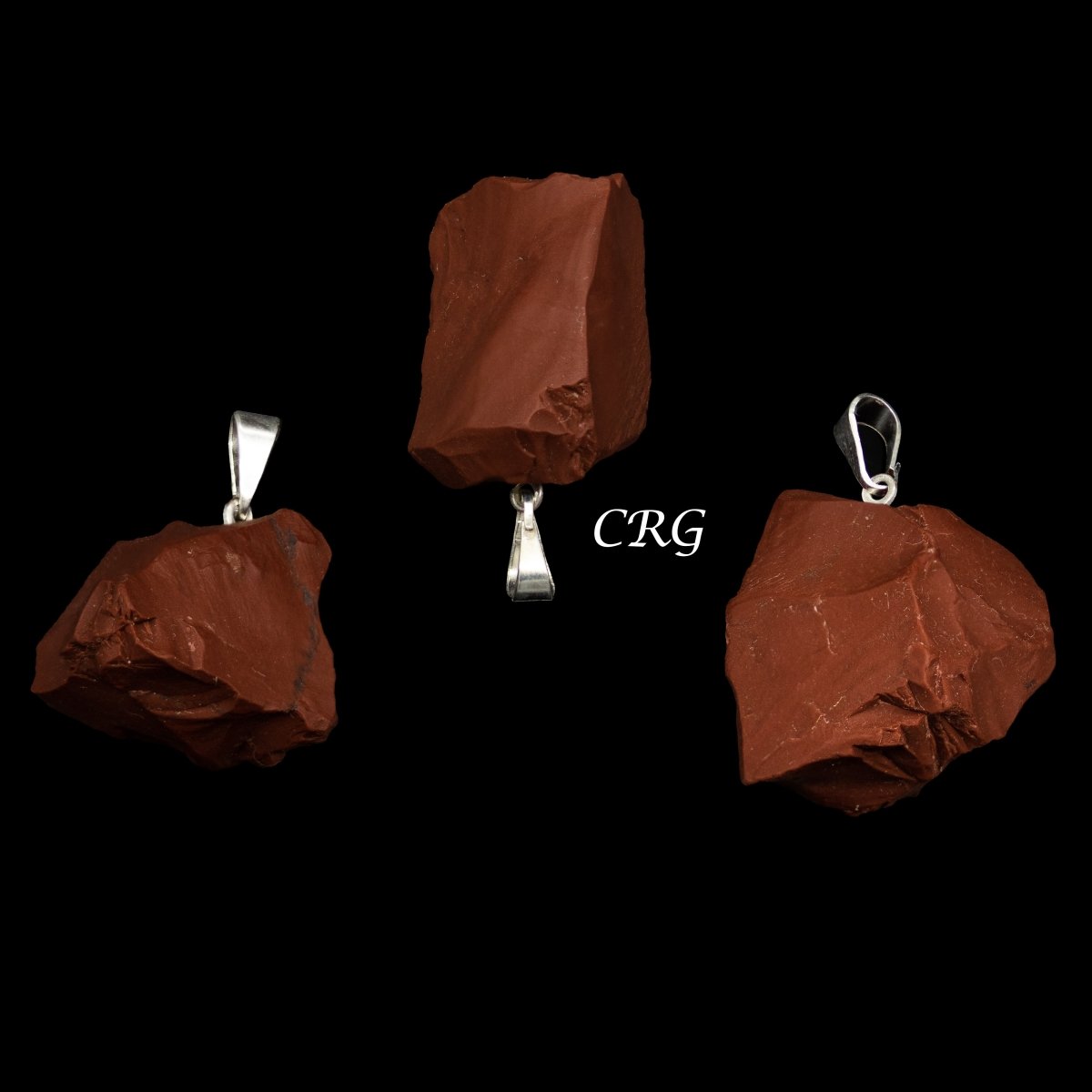 Red Jasper Rough Rock Pendant with Silver Bail (5 Pieces) Size 18 to 22 mm Crystal Jewelry Charm