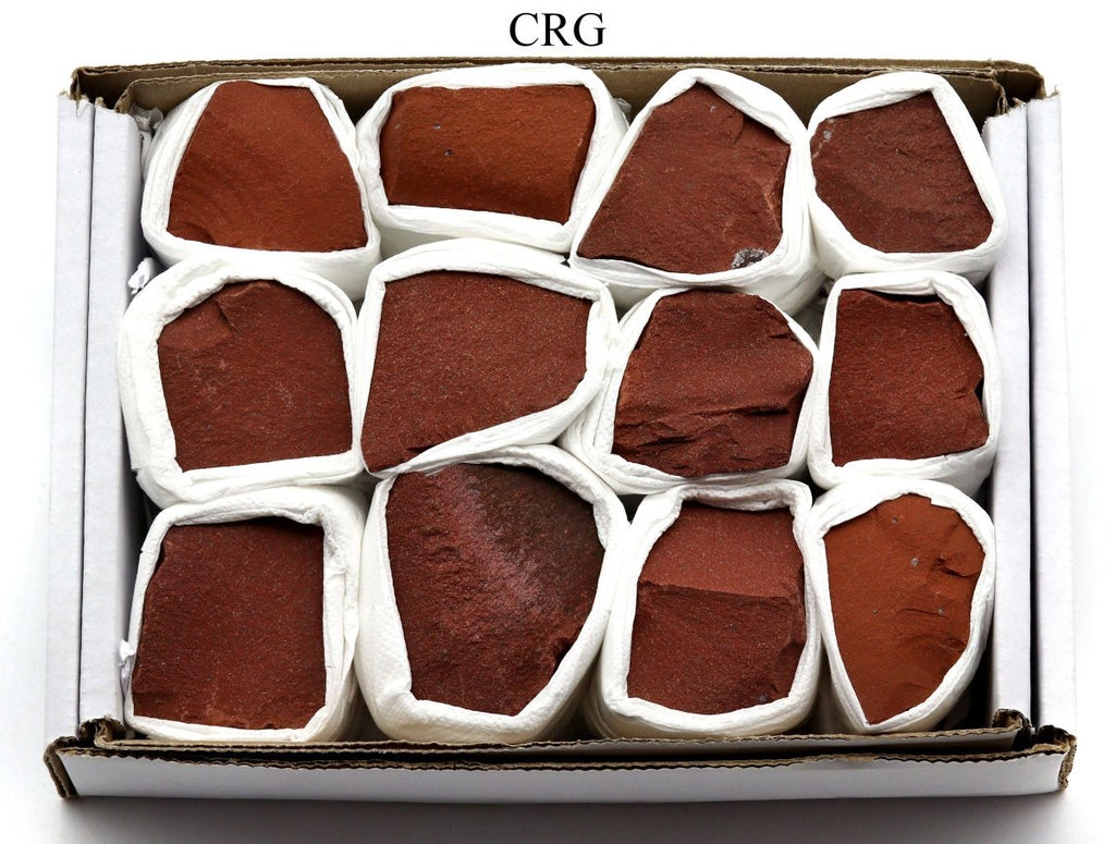 Red Jasper Small Flat (12 Pieces) Size 1.25 to 2.5 Inches Rough Brazilian Crystal