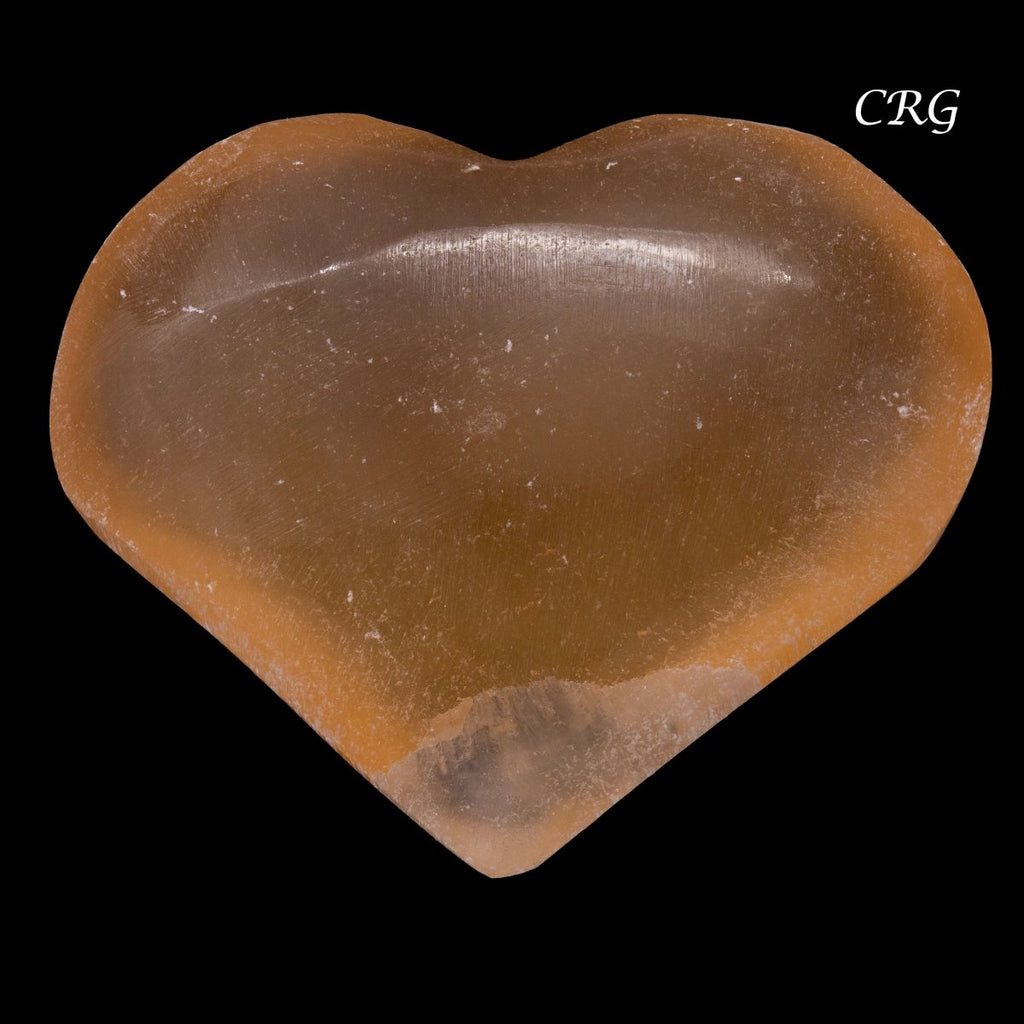 Red Selenite Puffy Heart 40 to 55mm (4 Pieces)
